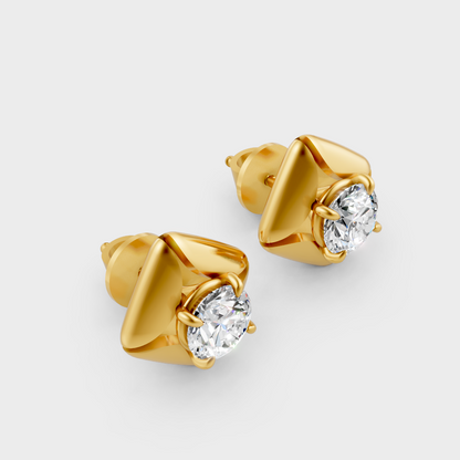 Round Cut Lab Grown Diamond Earrings in