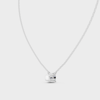 Hallmarked 9K White Gold Round Diamond Solitaire Pendant