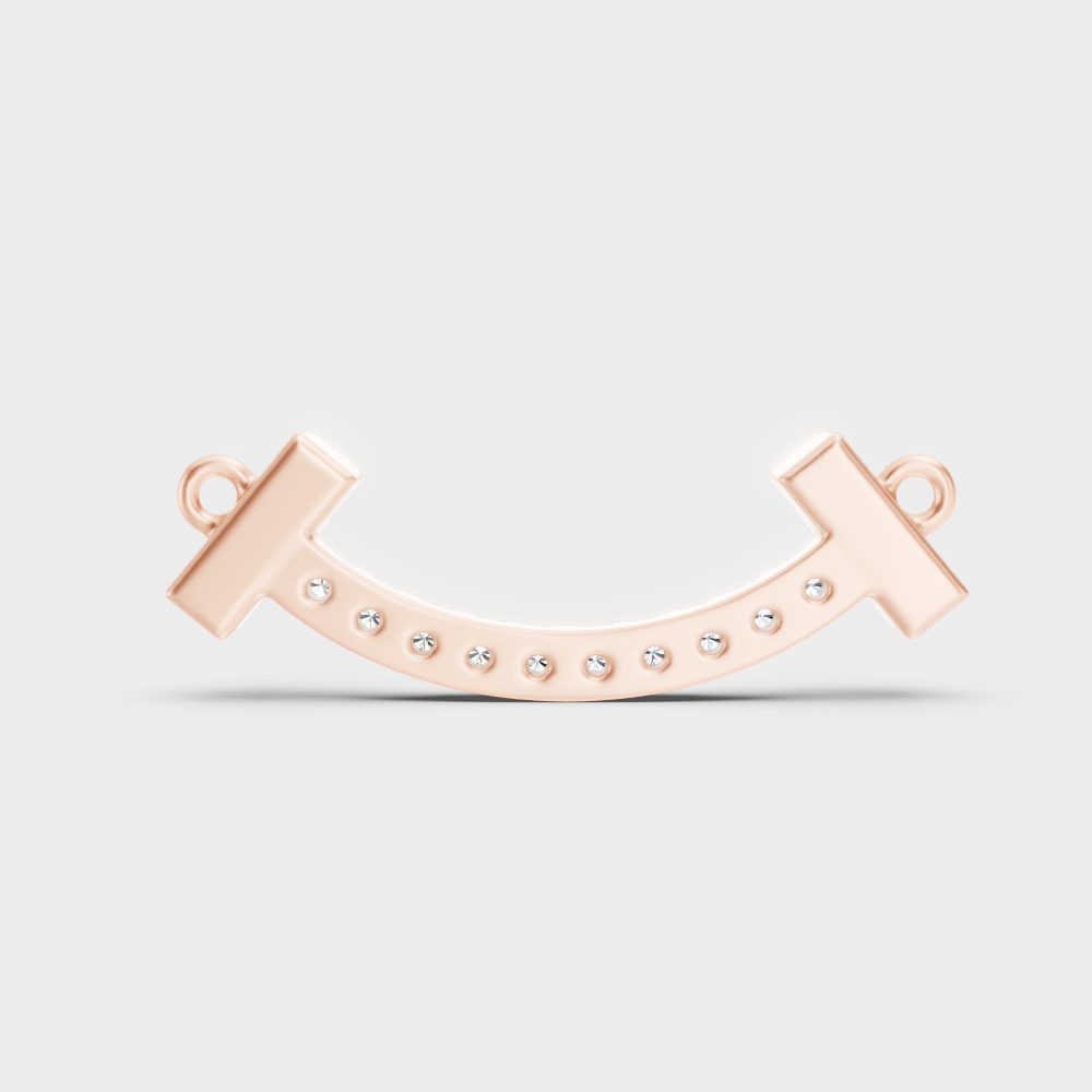 Rose gold pendant with small stones