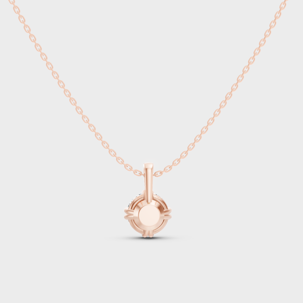 Fine Jewelry 1 Ct Lab Diamond Pendant Rose Gold