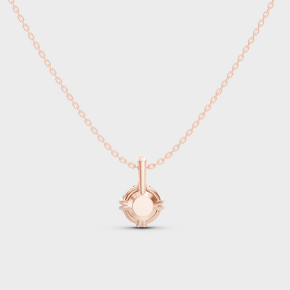 Fine Jewelry 1 Ct Lab Diamond Pendant Rose Gold