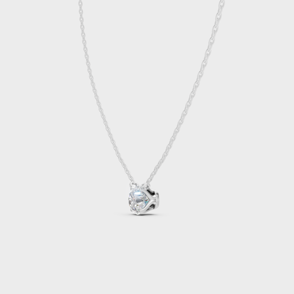 Luxury Round Lab Diamond Necklace Platinum