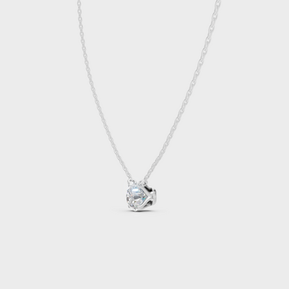 Luxury Round Lab Diamond Necklace Platinum