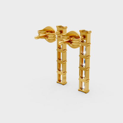 Daily Wear Lab Grown Diamond Stud Earrings Hallmarked Gold