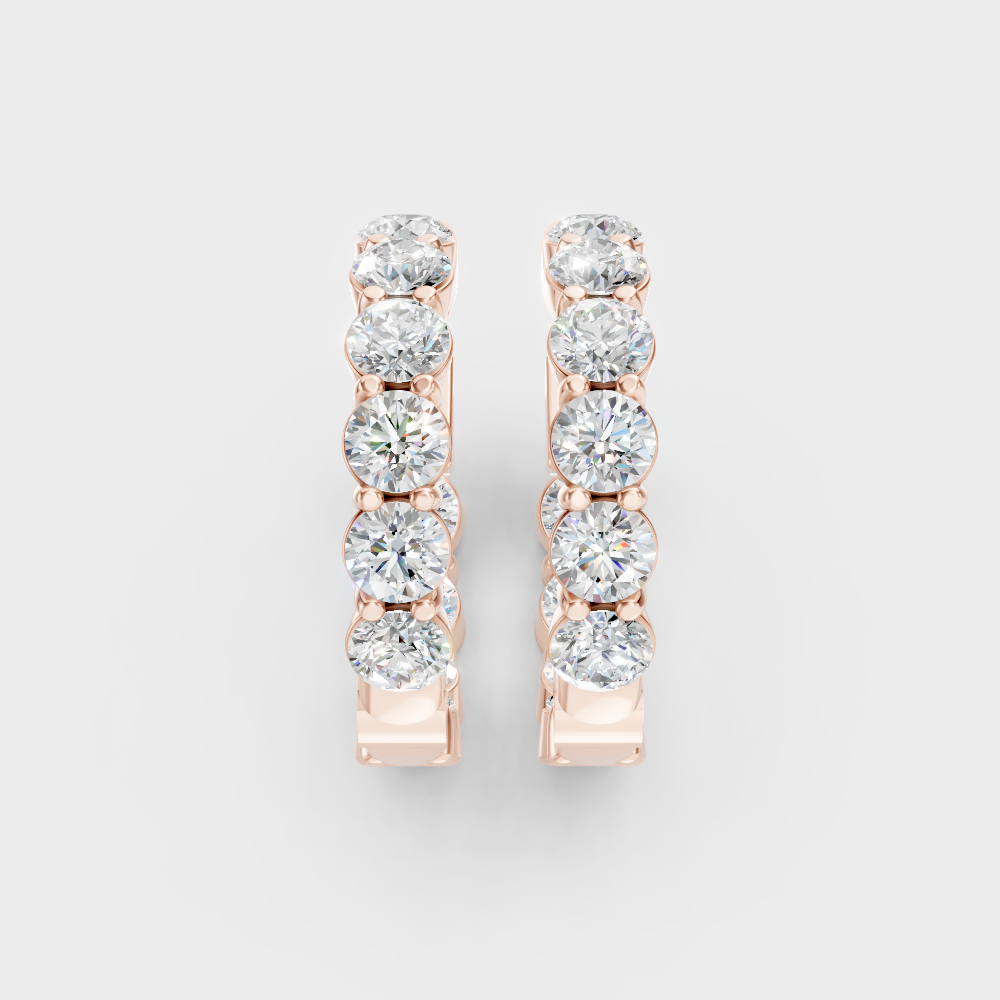 Timeless Diamond Hoop Earrings In Rose Gold Sustainable Luxury