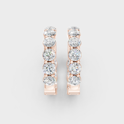 Timeless Diamond Hoop Earrings In Rose Gold Sustainable Luxury