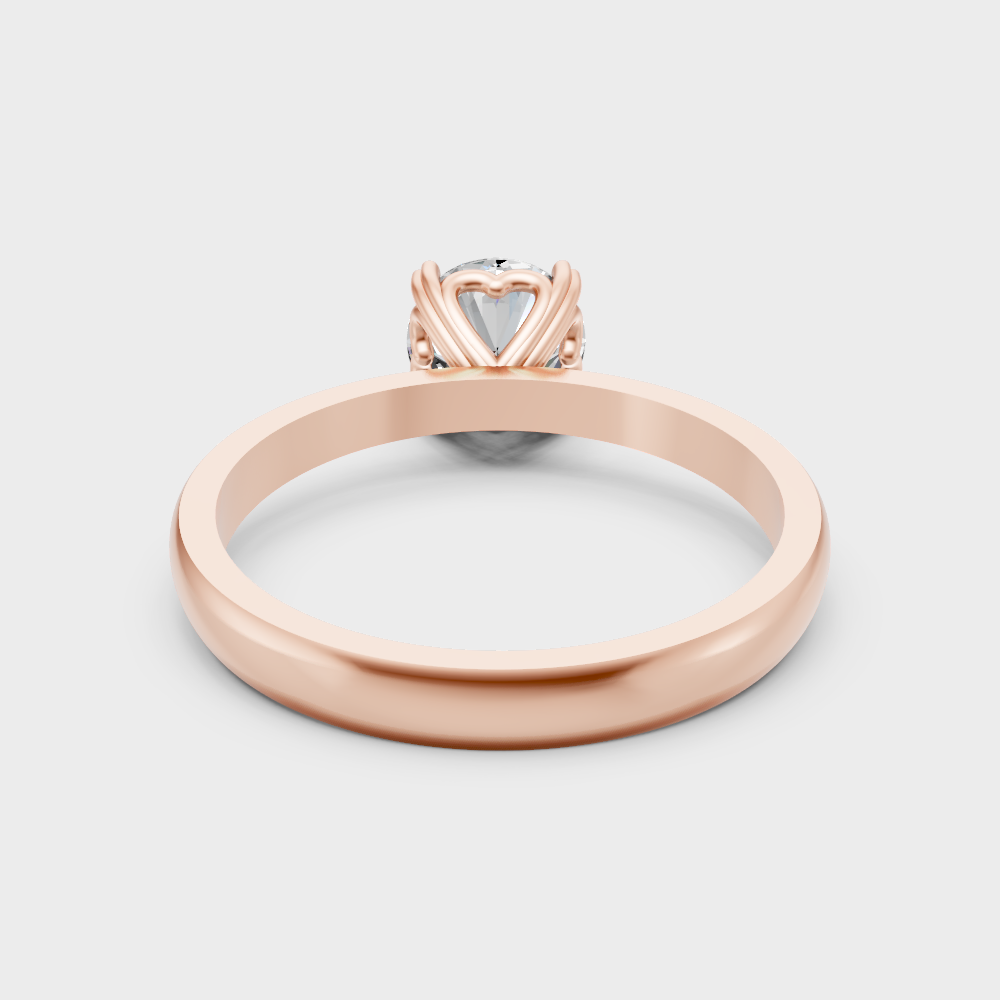 Blush Rose Gold Ring With Hallmarked Round Lab-Grown Diamond Solitaire