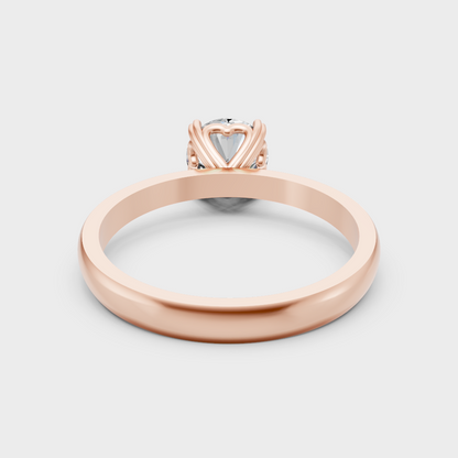Blush Rose Gold Ring With Hallmarked Round Lab-Grown Diamond Solitaire