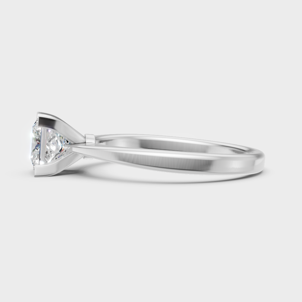 white gold princess-shaped lab-grown diamond ring with hallmark gold quality