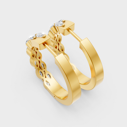 yellow gold marquise diamond earrings with official hallmark certification