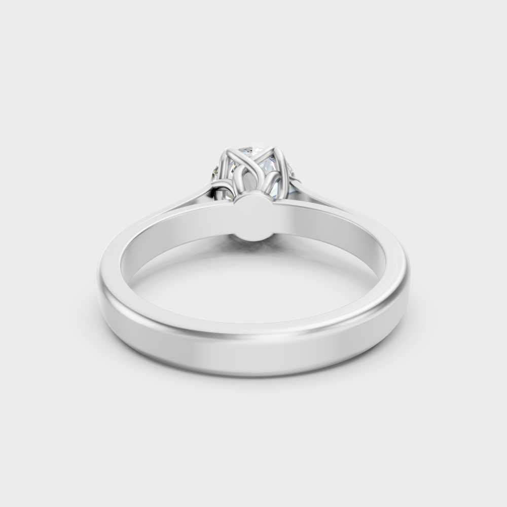 White Gold Round-Cut Lab Diamond Ring For Sophisticated Sustainable Luxury
