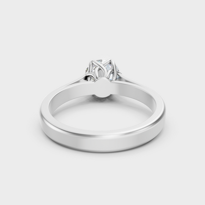 White Gold Round-Cut Lab Diamond Ring For Sophisticated Sustainable Luxury