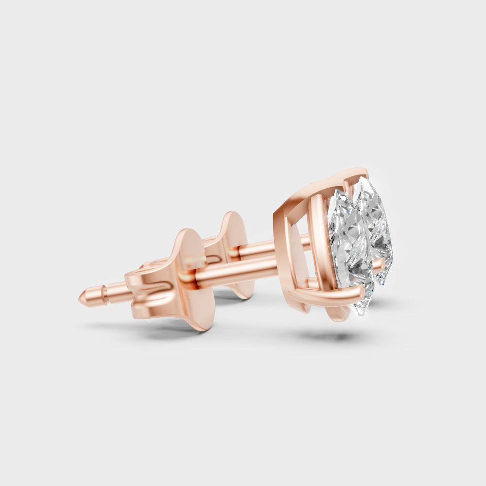 Ethical Luxury 1 Ct Lab Diamond Stud Earrings Rose Gold
