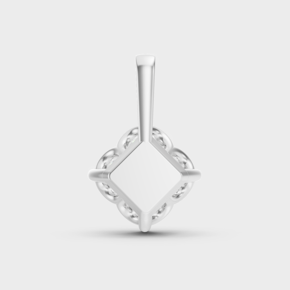 White Gold Princess-Shaped Lab-Grown Diamond Pendant With Hallmark Quality