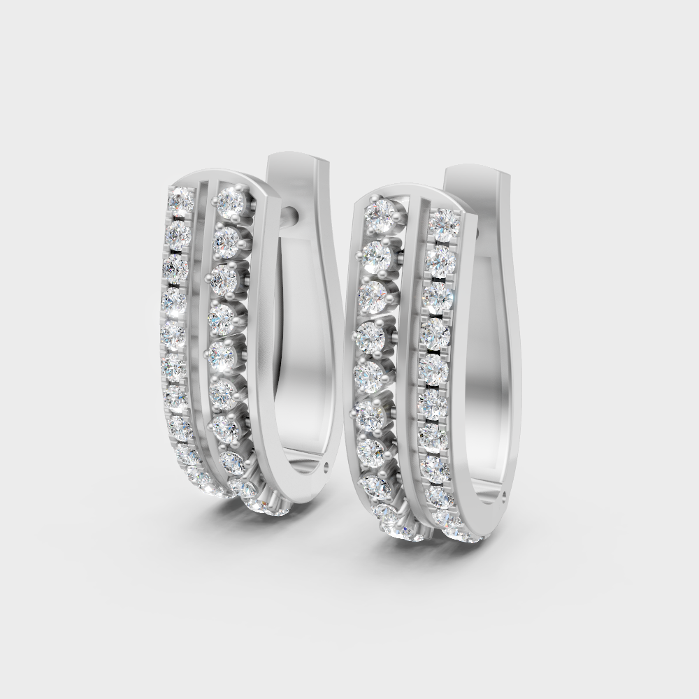 950 Platinum GLI Certified Lab-Grown Diamond Hoop Earrings