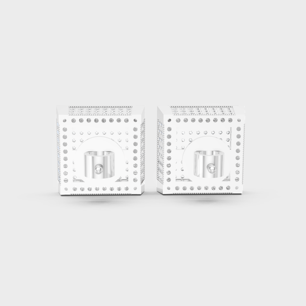 Timeless Men’s Diamond Stud Earrings In White Gold Elegant Finish
