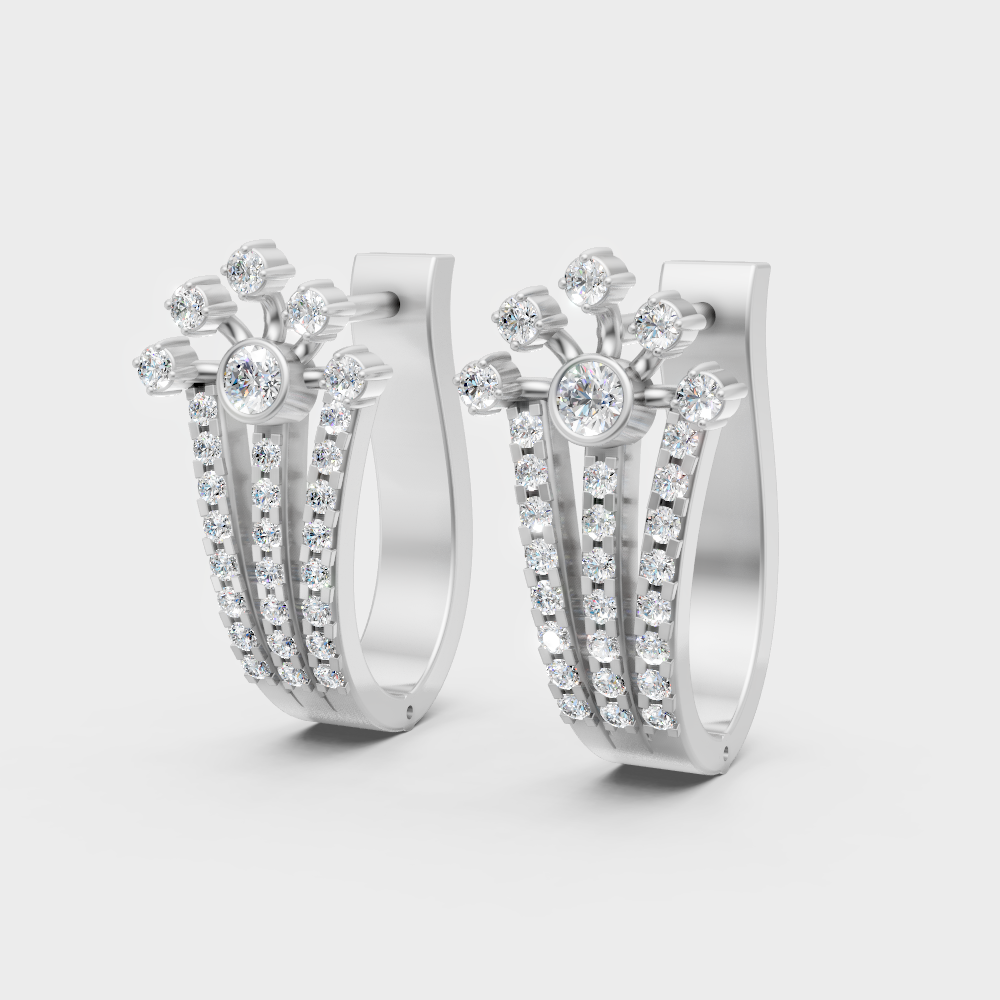 Premium White Gold Lab-Grown Diamond Hoop Earrings 0.30 Ct Each