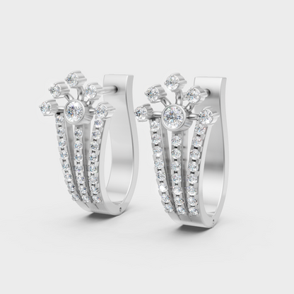 Premium White Gold Lab-Grown Diamond Hoop Earrings 0.30 Ct Each