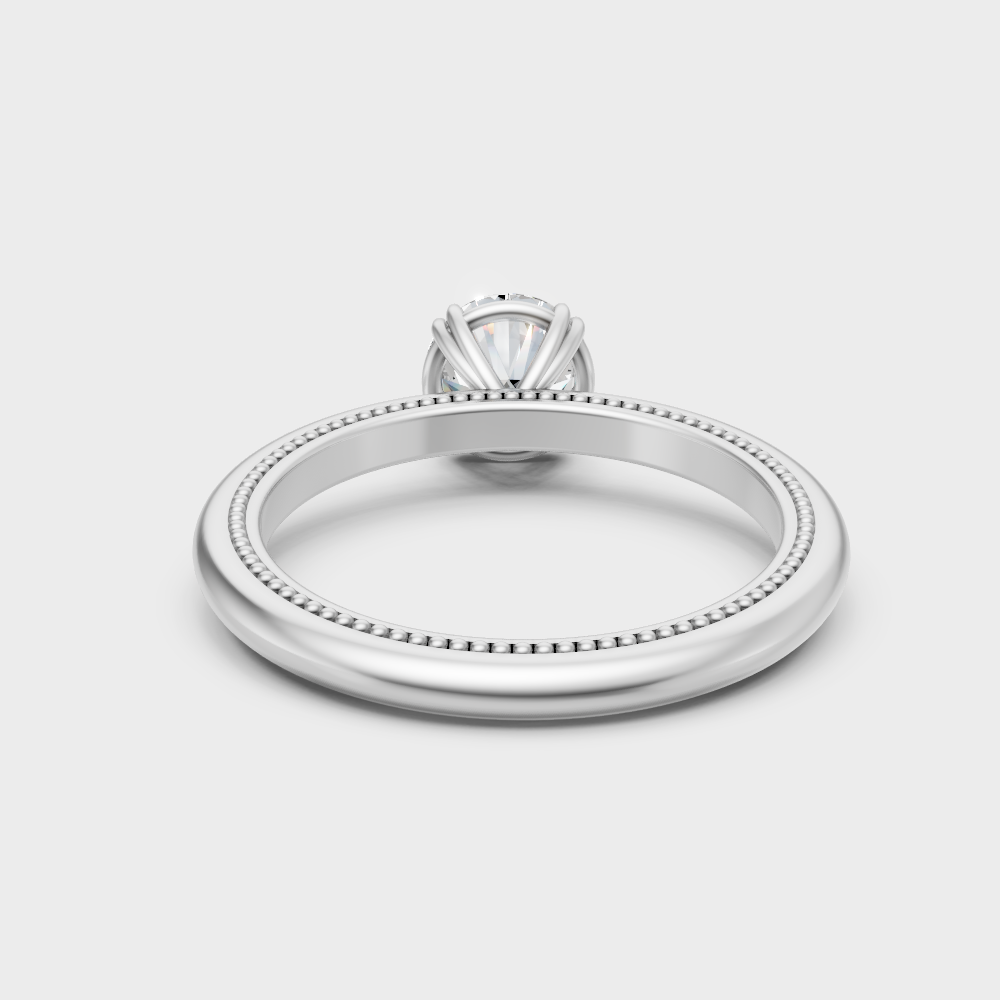White Gold Round-Shaped Lab-Grown Diamond Ring Available 