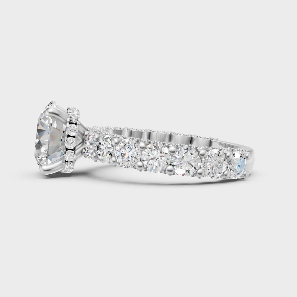  white gold round-cut lab diamond engagement ring for sophisticated, eco-friendly luxury