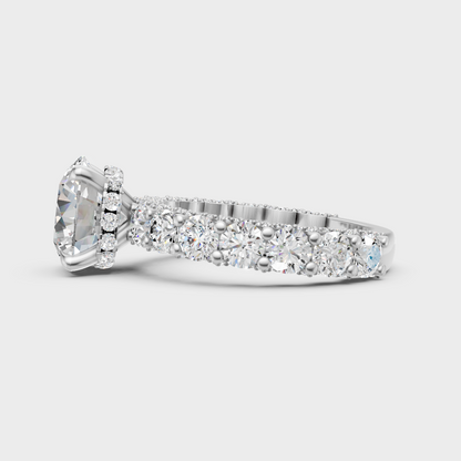  white gold round-cut lab diamond engagement ring for sophisticated, eco-friendly luxury