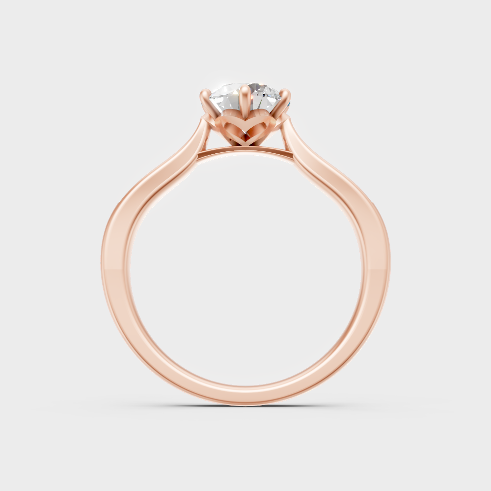 Modern Rose Gold Engagement Ring With A Brilliant Sustainable Round Diamond
