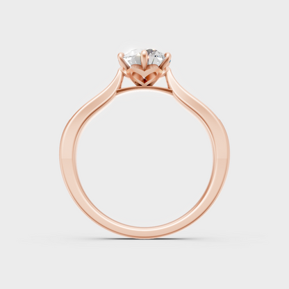Modern Rose Gold Engagement Ring With A Brilliant Sustainable Round Diamond