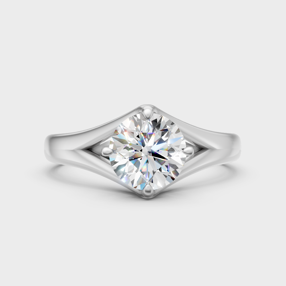 Premium 950 Platinum Round-Cut Lab-Grown Diamond Engagement Ring