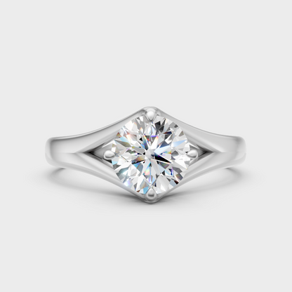 Premium 950 Platinum Round-Cut Lab-Grown Diamond Engagement Ring