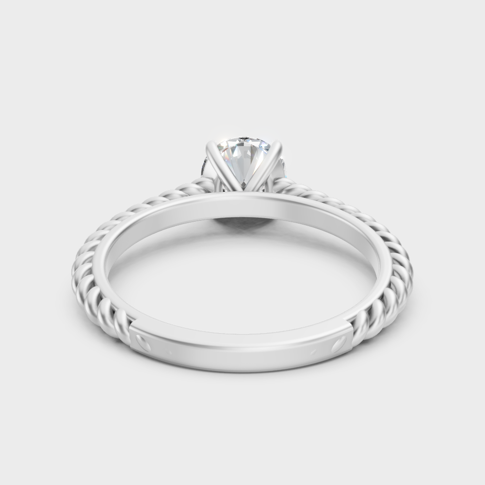 White Gold Round-Shaped Lab-Grown Diamond Ring Available In Sizes