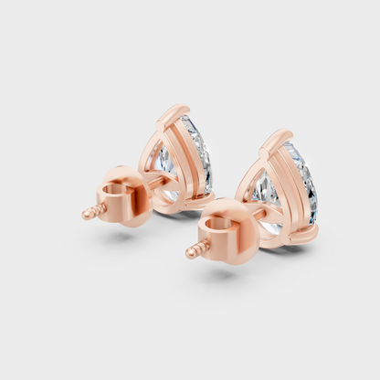 Elegant Pear Cut Diamond Earrings 3.50 Ct Total Rose Gold