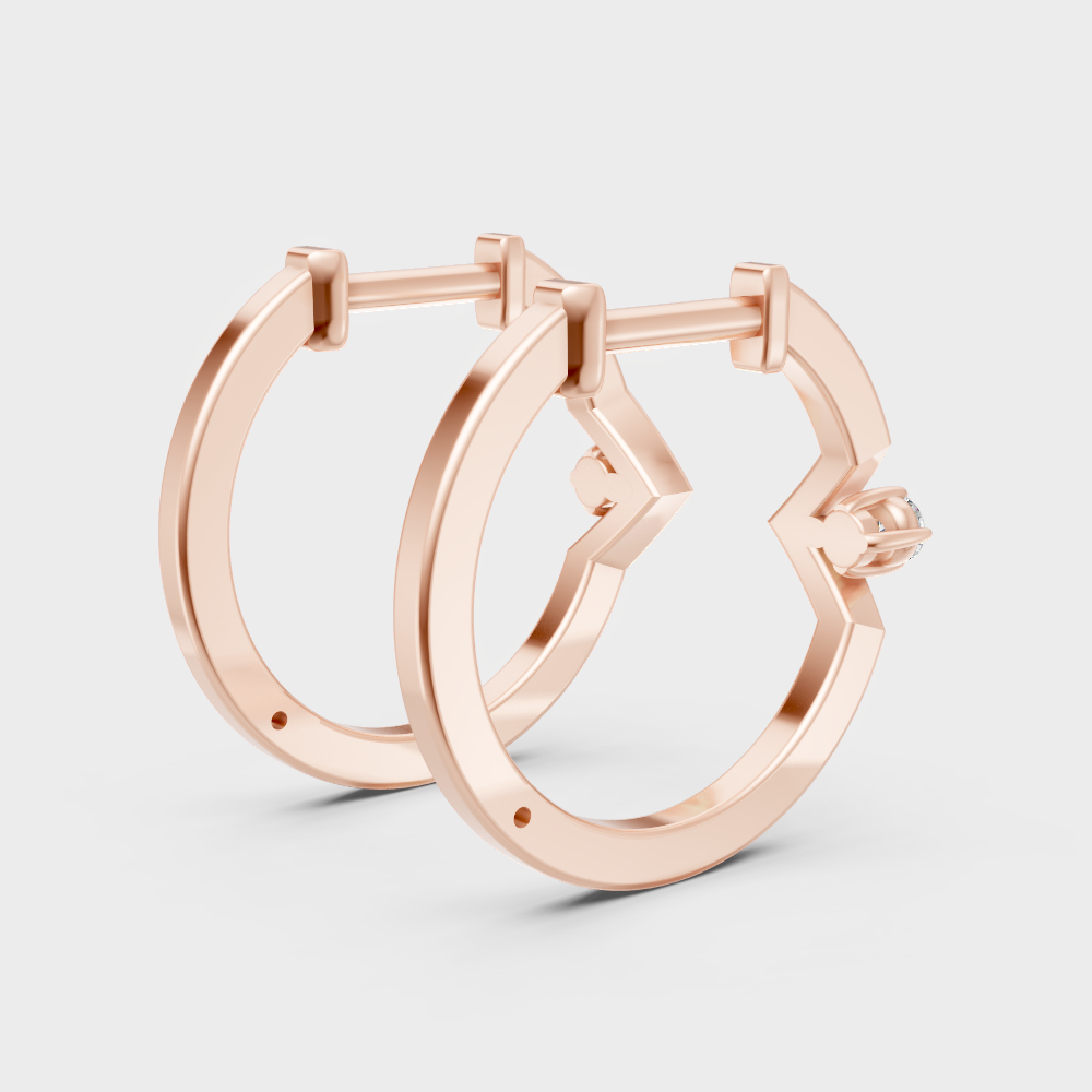Ethical Lab Grown Diamond Hoop Earrings In Rose Gold Fine Jewelry