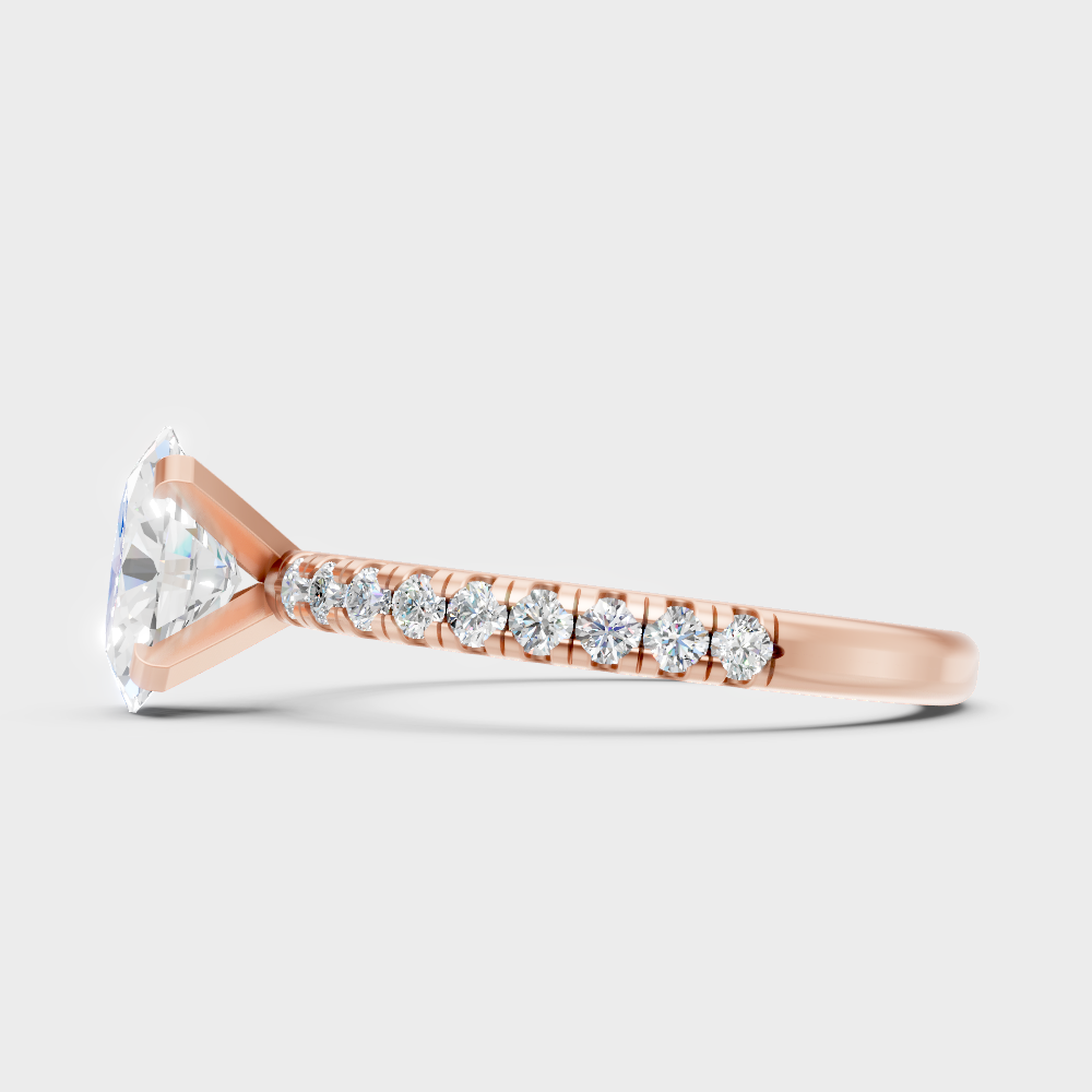 9K Rose Gold Oval-Cut Lab-Grown Diamond Ring With Hallmark Quality