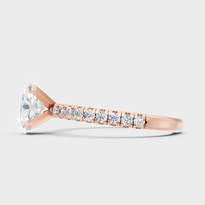 9K Rose Gold Oval-Cut Lab-Grown Diamond Ring With Hallmark Quality