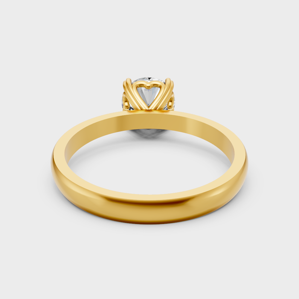 Hallmarked Yellow Gold Solitaire Ring With Brilliant Ethical Diamonds