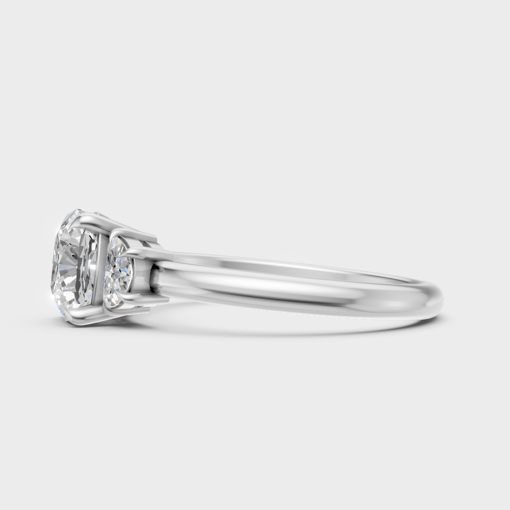 9K White Gold Round-Shaped Lab-Grown Diamond Ring For Sophisticated Ethical Luxury
