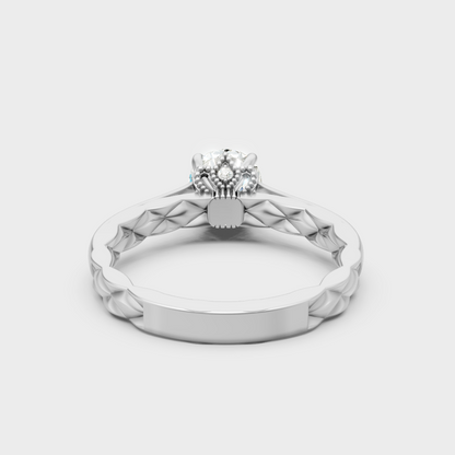  White Gold Round-Shaped Lab-Grown Diamond Ring Available