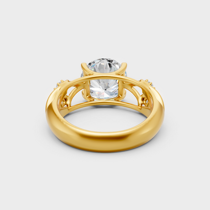 Yellow Gold Round Diamond Ring For A Timeless And Ethical Bridal Style