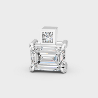 High-Polish 950 Platinum Emerald-Cut Lab Diamond Pendant For A Brilliant Look