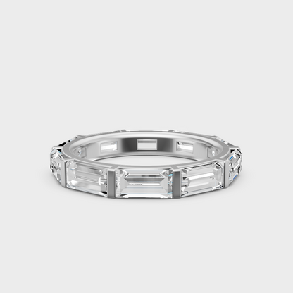 Premium 950 Platinum Eternity Ring Showcasing A 3.66 Carat Baguette Diamond Design
