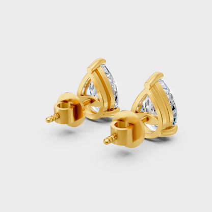 Elegant Pear Cut Diamond Earrings 3.50 Ct Total Yellow Gold