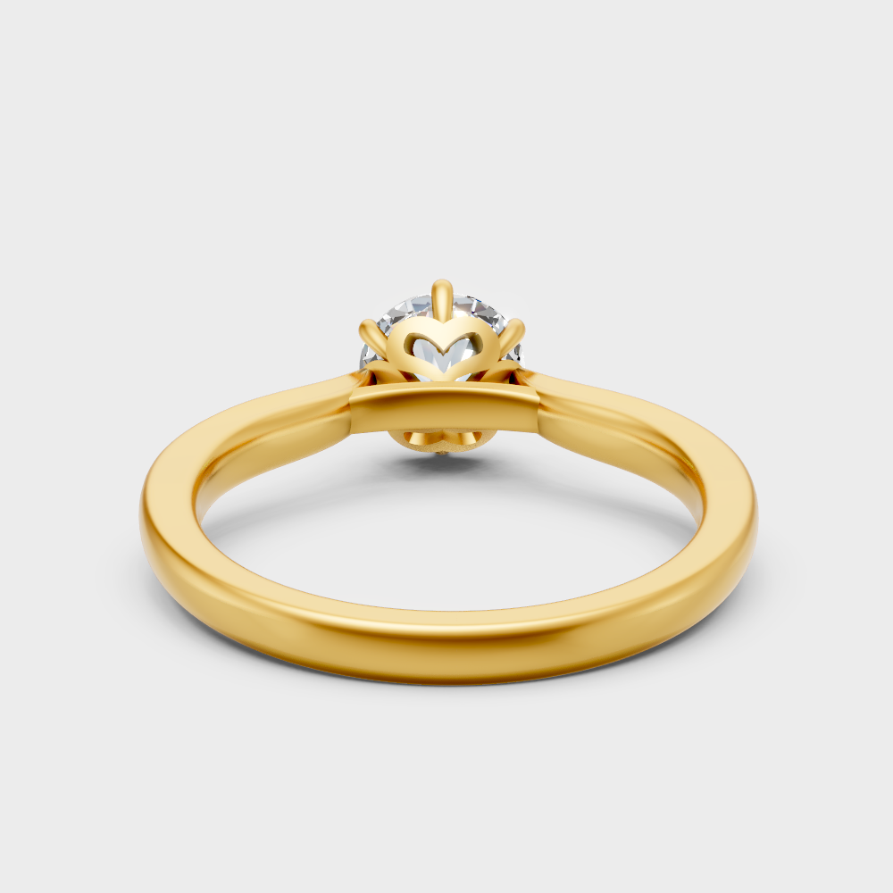 Yellow Gold Round Diamond Ring For A Timeless And Ethical Bridal Style