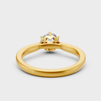 Yellow Gold Round Diamond Ring For A Timeless And Ethical Bridal Style