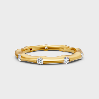  Yellow Gold Round Diamond Band For Timeless And Ethical Everyday Wear.