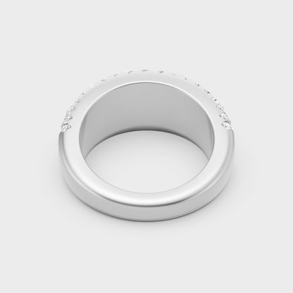  White Gold Round Lab-Grown Diamond Band With Hallmark Gold Quality
