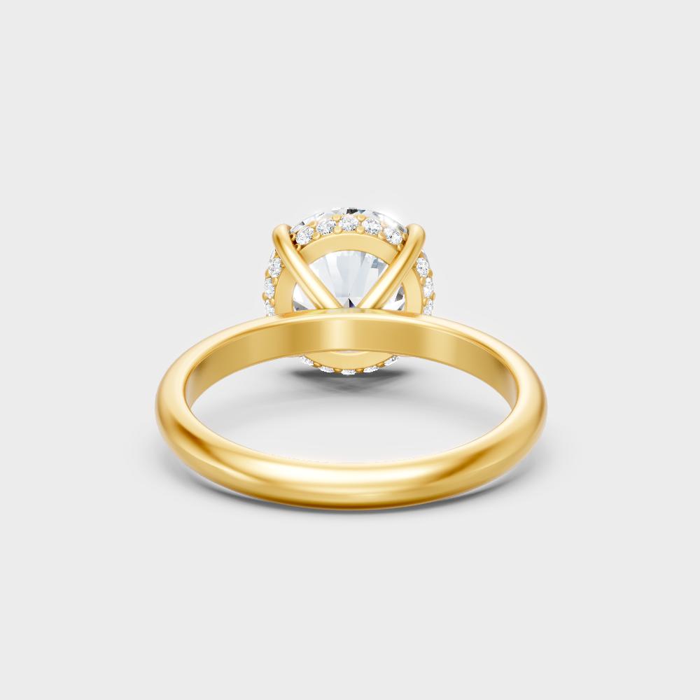  Yellow Gold Round Diamond Halo Ring For A Timeless And Ethical Style