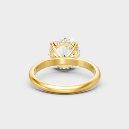  Yellow Gold Round Diamond Halo Ring For A Timeless And Ethical Style