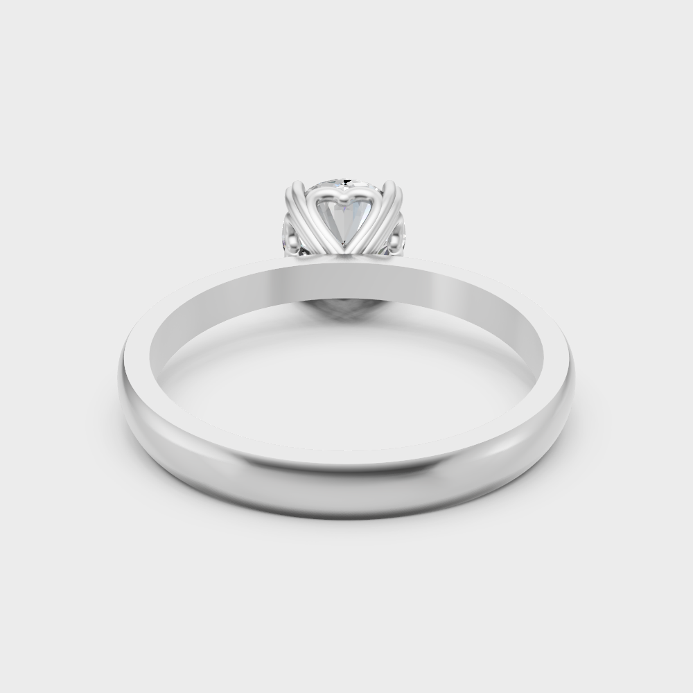 White Gold Round-Cut Lab Diamond Ring For Sophisticated Sustainable Luxury