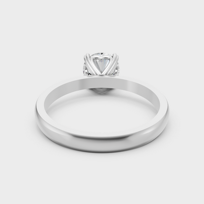 White Gold Round-Cut Lab Diamond Ring For Sophisticated Sustainable Luxury