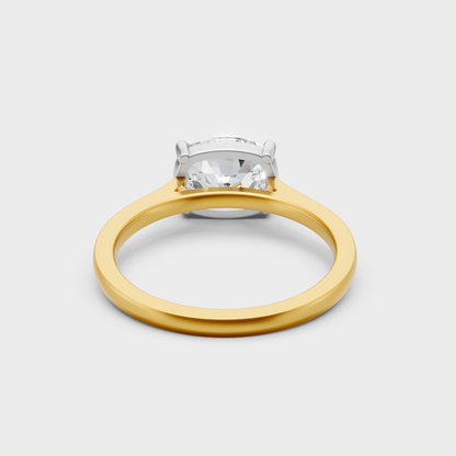 Handcrafted Multi-Tone Gold Band With A Certified 2.75 Carat Cushion Lab-Grown Diamond